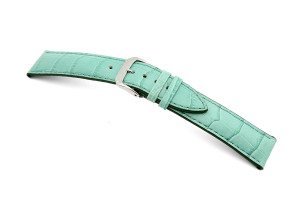 Bracelet en cuir Jackson 18mm turquoise avec gaufrage alligator