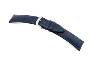 Lederband Jackson 24mm marineblau mit Alligatorprägung XL