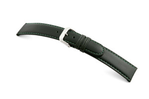 Bracelet cuir Phoenix 12mm vert forêt lisse
