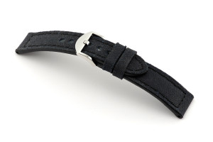 Bracelet cuir Mansfield 24 mm noir