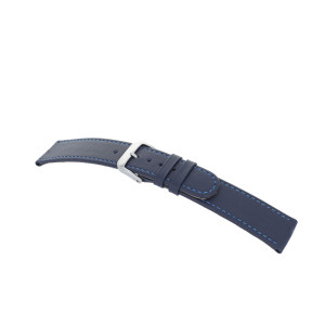 Bracelet cuir Louisville 16mm bleu océan lisse