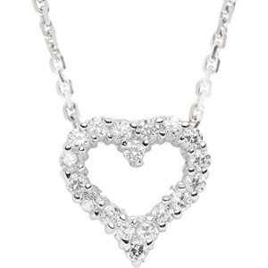 Necklace with heart pendant silver 925/rh