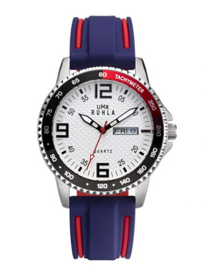 Uhren Manufaktur Ruhla - Armbanduhr Sport - weiß/blau/rot