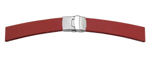 Rubber strap 22mm red with folding clasp