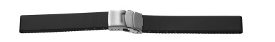 Bracelet caoutchouc 20 mm noir avec boucle déployante