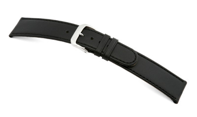 Bracelet cuir Louisville 22mm noir lisse