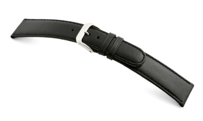 Bracelet-montre en cuir Phoenix 16mm noir lisse