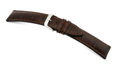 Bracelet-montre en cuir Jackson 19mm moka avec marque d'alligator