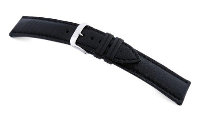 Bracelet-montre Pueblo en cuir de buffle 22mm noir