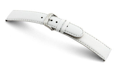 Bracelet-montre en cuir Phoenix 20mm blanc lisse