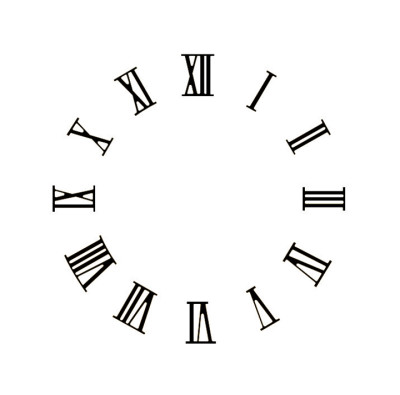 Zahlensatz römische Zahlen Messing schwarz lackiert L=20mm