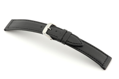 Bracelet-montre en cuir Laguna 20mm noir imperméable