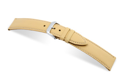 SELVA bracelet en cuir pour changer facilement 14mm sable avec couture - MADE IN GERMANY