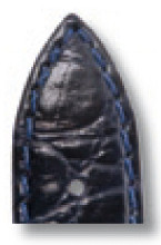 Lederband Bahia 18mm ozeanblau mit Krokodillederprägung