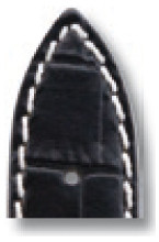 Lederband Saboga 24mm schwarz mit Alligatorprägung