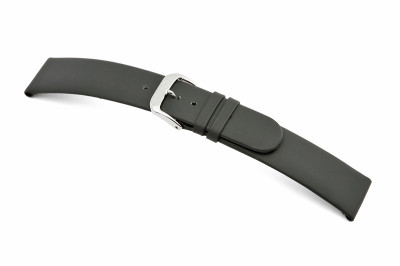 Bracelet-montre en cuir Merano 18mm gris lisse XL