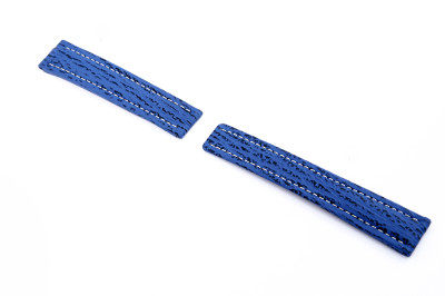 Bracelet-montre en galuchat Happel BRT 22mm bleu