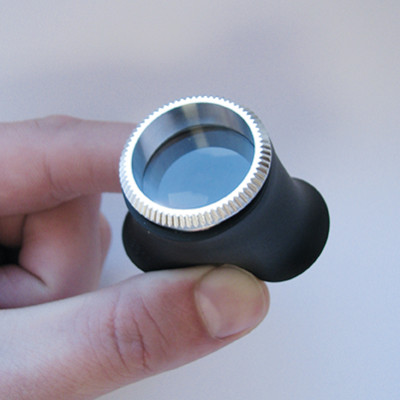 Lupe 2,5x Weichgummi schwarz geriffelter Ring No. 4