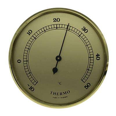 Thermometer Einbau-Wetterinstrument Ø 65mm, gold