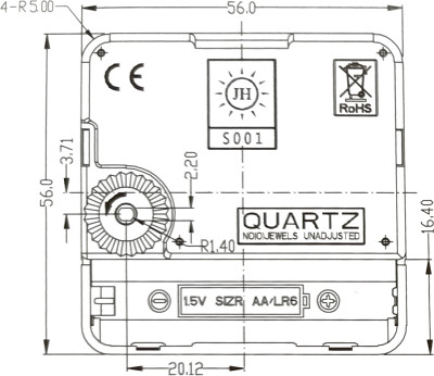 EXCLUSIF : kit de mouvement à quartz LP avec aiguilles, seconde glissante, ZWL 11mm - idéal pour les plaques de support fines comme les disques vinyles