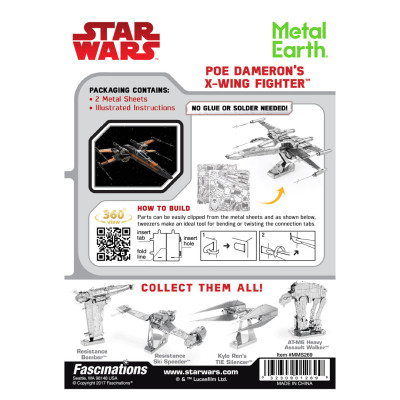 METAL EARTH Kit de construction 3D STAR WARS EP 7 PD X-Wing Fighter