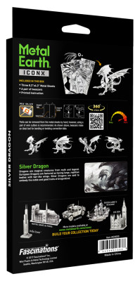 METAL EARTH Kit 3D dragon argenté