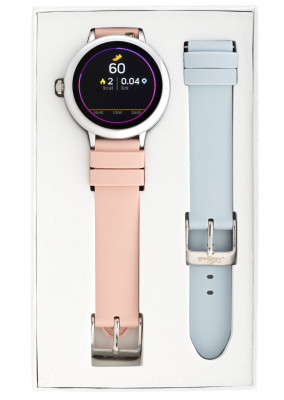 Fitness Tracker/ Smartwatch mit Wechselarmband rosa/ grau