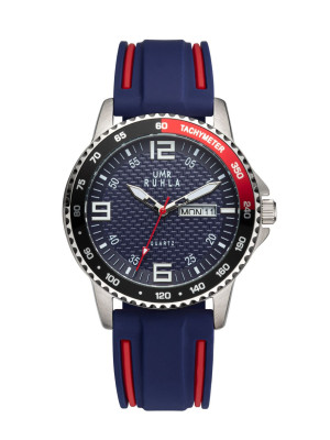 Uhren Manufaktur Ruhla - Armbanduhr Sport - blau/rot