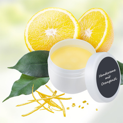 Kit de démarrage cosmétique naturel pour une crème pour les mains à l'orange rafraîchissante et végétalienne