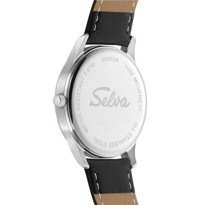 SELVA montre-bracelet à quartz avec bracelet en cuir cadran lumineux Ø 39mm