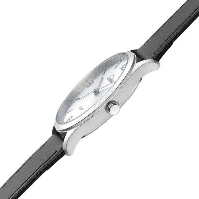 SELVA montre-bracelet à quartz avec bracelet en cuir, cadran argenté Ø 39mm