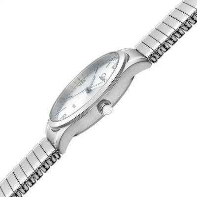 SELVA montre-bracelet à quartz avec bande de traction, cadran argenté Ø 39mm