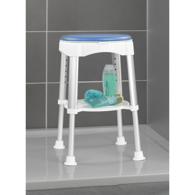 Bathroom stool with swivel seat - 7-way height adjustable!