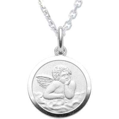Halskette mit Amor Medaille Silber 925/rh